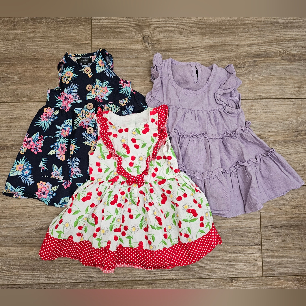 3 Summer Dresses Baby Toddler 12 Months